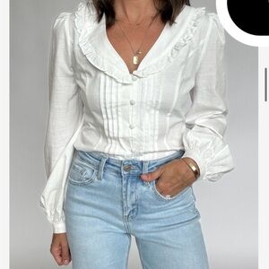 White Ruffled Blouse